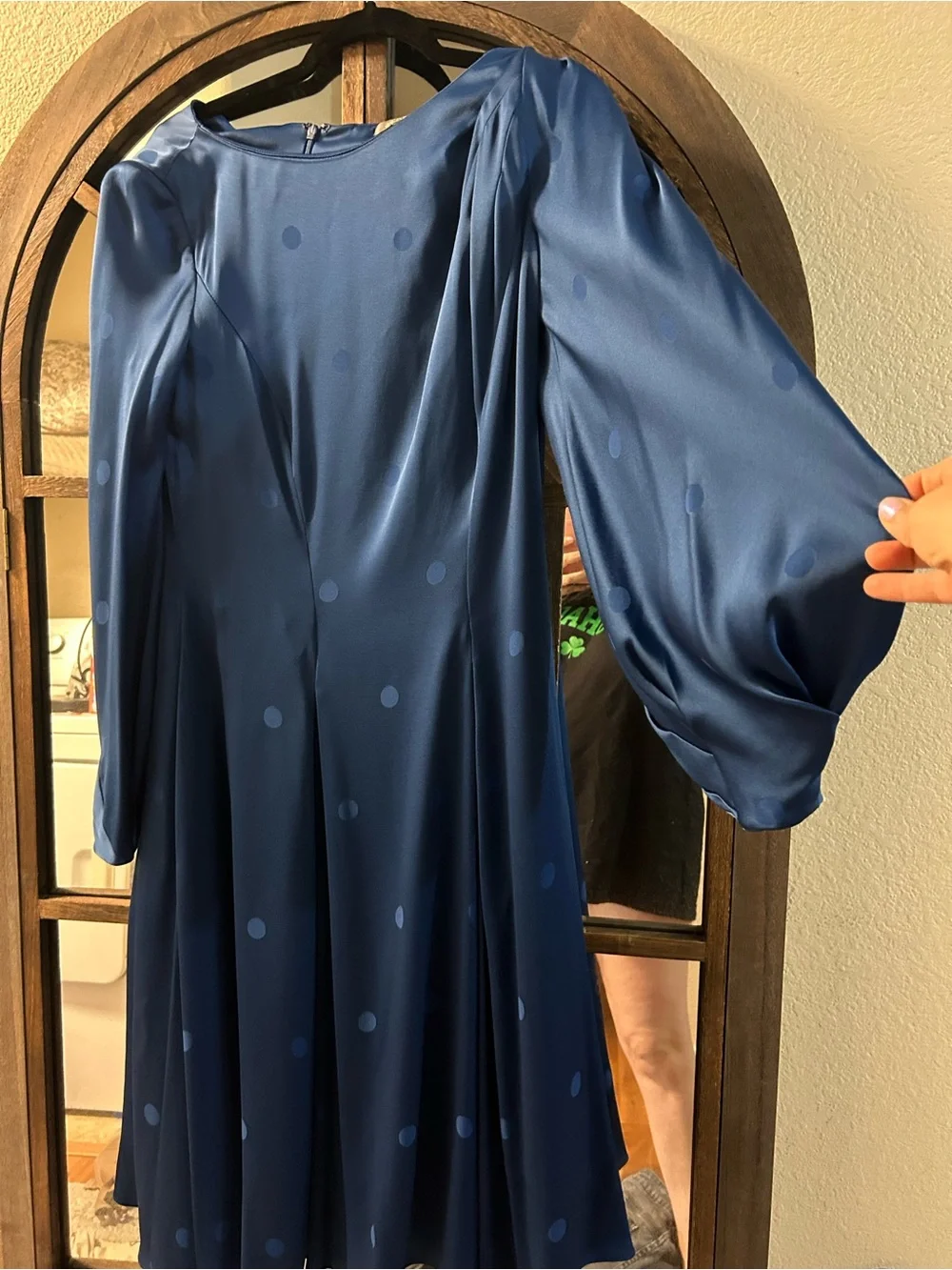 Vintage Zac Posen Navy Cold-Shoulder Midi Dress